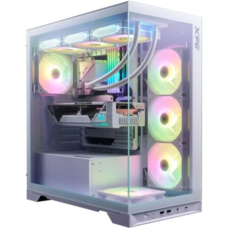 ADATA XPG CASE MID.T Invader X BTF White Black 4+1 ARGB Fan, PC-Gehäuse mit Reverse-Blade-Lüftern und vielseitiger Kompatibilität – Bild 2
