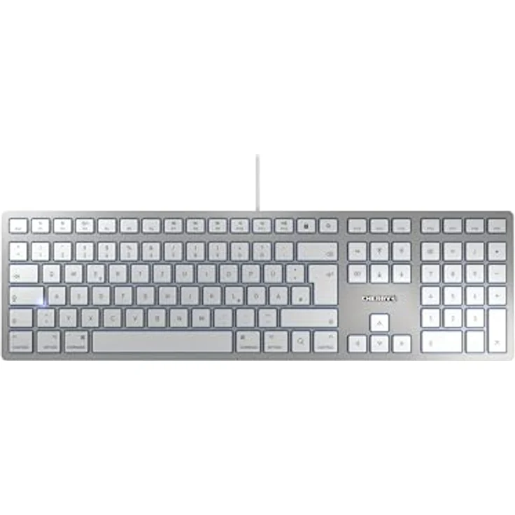 CHERRY KC 6000C for Mac (DE, Kabelgebunden), Tastatur, Silber, im Chiclet-Design mit Mac-Layout – Bild 1