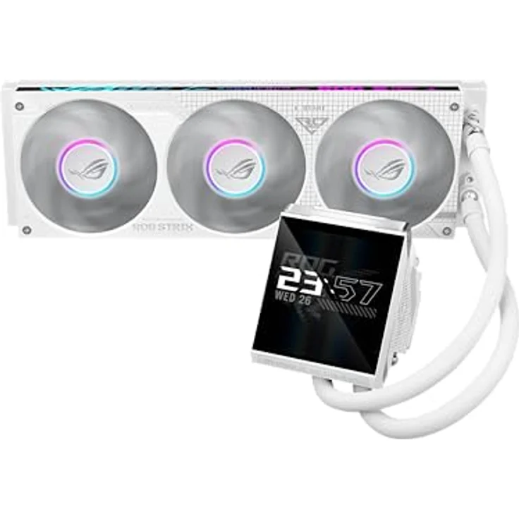 ASUS ROG Strix LC IV 360 ARGB White, All-in-One Flüssig-CPU-Wasserkühlung mit 5,08″ IPS-Display und drei ARGB-Lüftern – Bild 2
