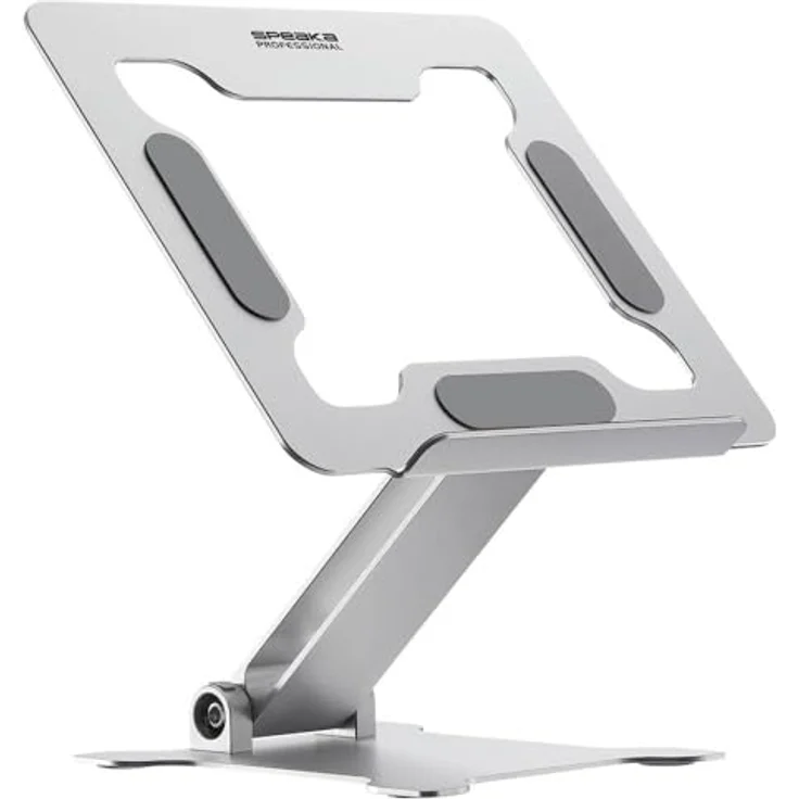 Speaka Professional SP-LS-200, höhenverstellbarer Notebook-Ständer aus Aluminium, klappbar für Laptops/ Tablets bis 15 Zoll – Bild 4