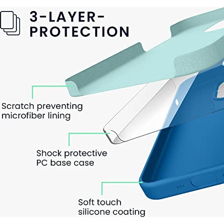 kwmobile Handyhülle für iPhone 14 - Silikon Case in Blue Reef, kabelloses Laden, stoßfest und rutschfest – Bild 4