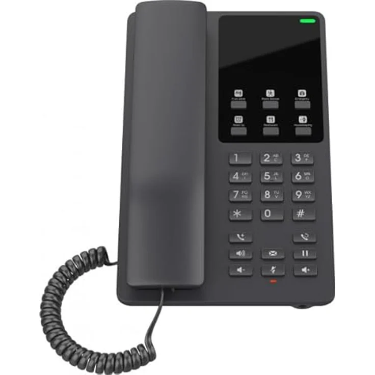 Grandstream GHP621W, IP-Telefon in Schwarz, Kabelgebundenes Mobilteil, 2 Zeilen, LCD-Display, Gigabit Ethernet – Bild 3