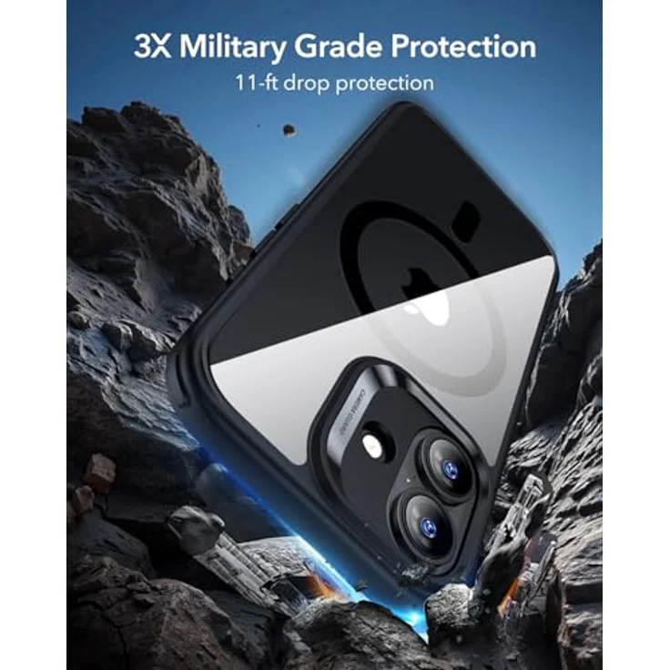 ESR Classic Hybrid HaloLock Case für Apple iPhone 17, Transparent/Schwarz, MagSafe-kompatibel mit Kamerasteuerung und Militärschutz – Bild 4
