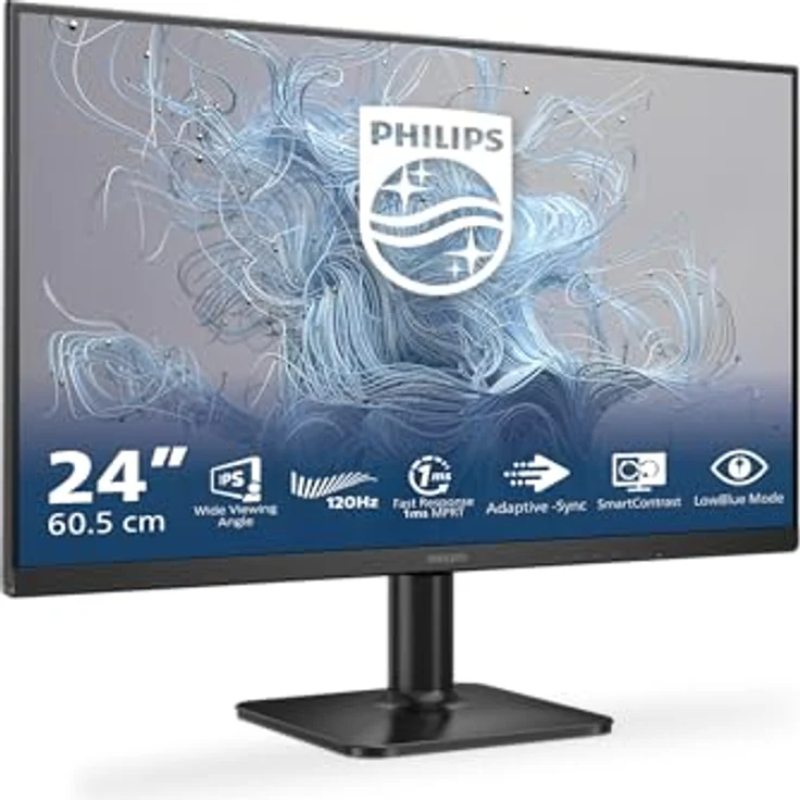 Philips 24E1N1100, 24-Zoll-Full-HD-Monitor mit 120 Hz, Adaptive Sync, 1 ms Reaktionszeit, HDMI 1.4, schwarz – Bild 1