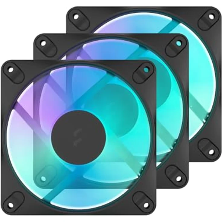 Fractal Design Dynamic 3 12 RGB 3-Pack Black, 3x 120mm Gehäuselüfter mit ARGB Gen 2 und PWM Steuerung – Bild 1