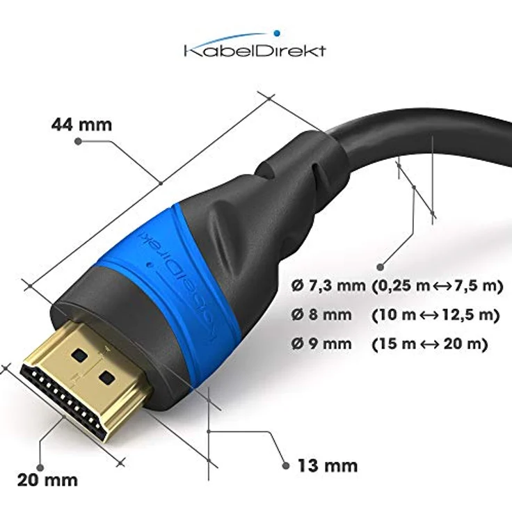 KabelDirekt - 4K HDMI Kabel - 2m - kompatibel mit (HDMI 2.0a-b 2.0, 1.4a, 4K Ultra HD, 3D, Full HD, 1080p, HDR, ARC, Highspeed mit Ethernet, PS4, Xbox, HDTV) - TOP Series – Bild 6