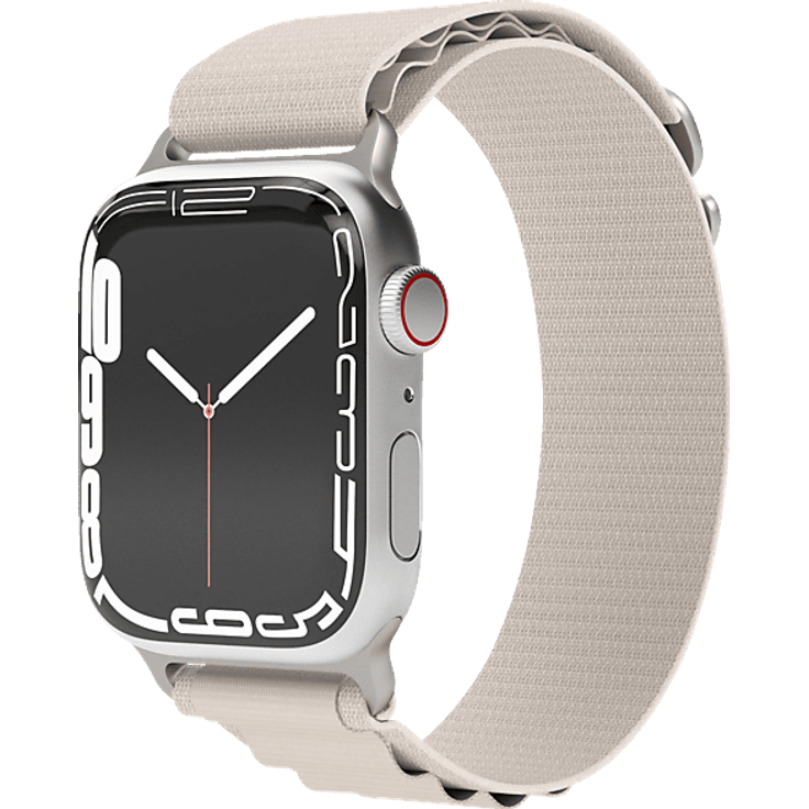 VONMÄHLEN Action Loop, Ersatzarmband für Apple Watch, sportliches Nylon in Cream, G-Haken Verschluss
