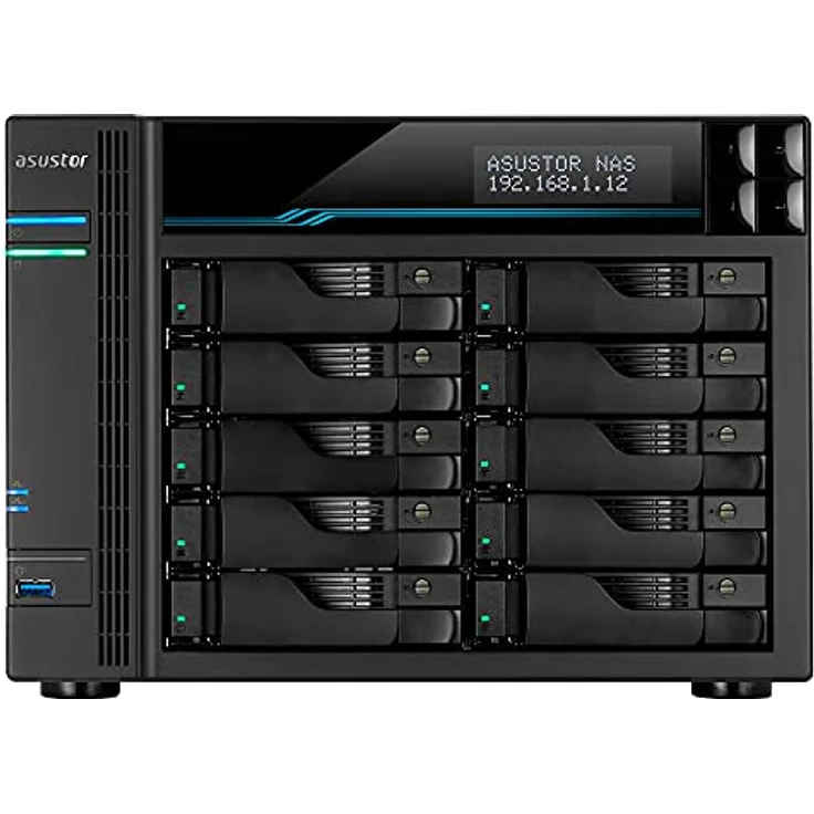 Asustor Lockerstor 10 AS6510T NAS Gehäuse Quad Core 2.1GHz 8GB RAM M.2 NVMe SSD Cache, Schwarz – Bild 2