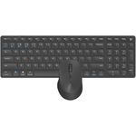 RAPOO 9700M Kabellose Tastatur und ergonomische Maus, QWERTY, Bluetooth, kompatibel mit Windows und Mac, leises Klicken, schwarz