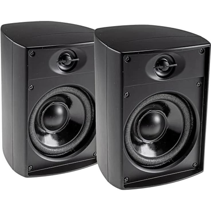 ChiliTec 2-Wege Regal-Lautsprecher Schwarz, Paar, Wand-Lautsprecher für HiFi Stereoanlage, 60Watt, 8Ohm, klarer Klang, 30Watt RMS, Metall-Schutzgitter – Bild 5