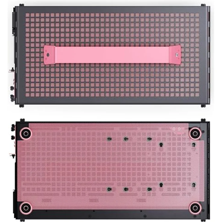 Jonsplus Z20 Micro-ATX Gehäuse, kompaktes Gaming-Gehäuse aus Stahl, für SFX-PSUs und Mini-ITX/Micro-ATX-Mainboards, schwarz/pink – Bild 8