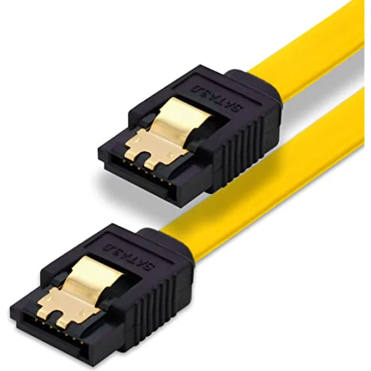 BIGtec BIG1890 1m HDD S-ATA Kabel gelb gerade/gerade Kontakte vergoldet – Bild 2