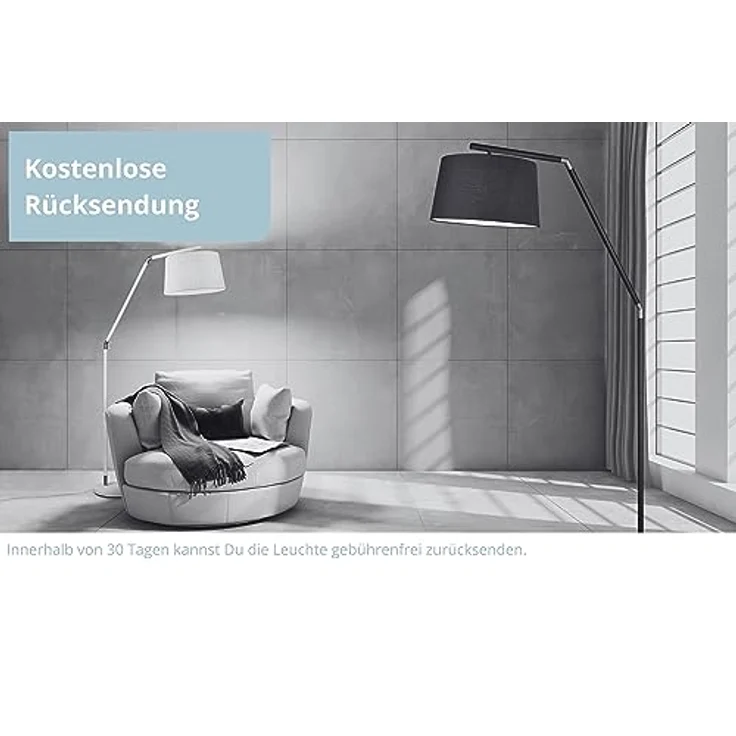 lightling modern Deckenleuchte Marita 5-flammig nickel matt Metall, Stoffschirm weiß, dreh- und schwenkbar, 75 x 22 x 44 cm – Bild 5