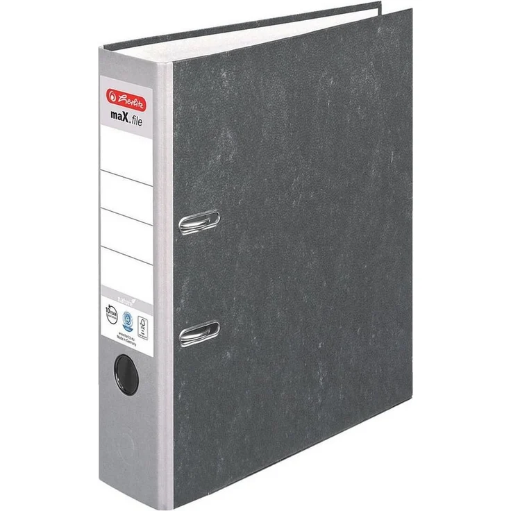 Herlitz Aktenordner maX.file »nature«, DIN A4, 8 cm Rückenbreite, Wolkenmarmorpapier, blau – Bild 1