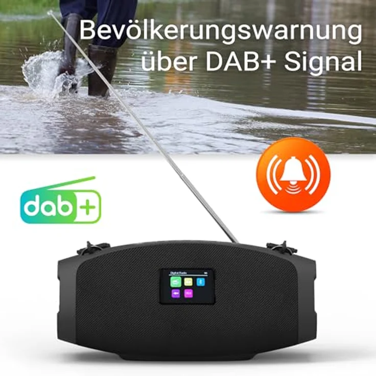 Xoro Outdoor Radio DAB 800, IP44 wasserfest, Bluetooth, Akku bis 12 Stunden, 2x10W DSP Stereoboxen, schwarz – Bild 5