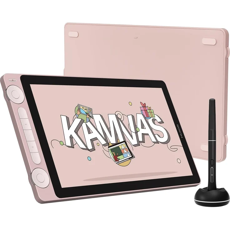 HUION Kamvas 13 (Gen 3) 2024 Grafiktablett mit Display, 13,3" - volllaminiertes Kunst-Zeichentablett mit Leinwandglas, PenTech 4.0