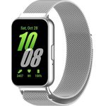 Wigento Smartwatch-Armband Für Samsung Galaxy Fit 3 Metall Stahl Mesh Armband Magnetverschluss in Silber