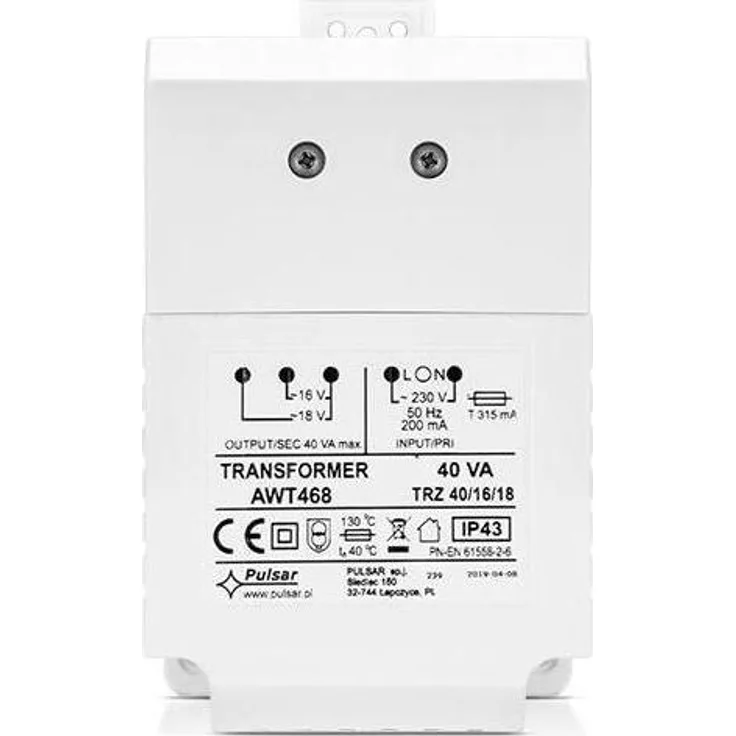 Satel TRANSFORMER 230V/18V DC 40VA/TR40VA, USV mit zuverlässiger Stromversorgung und kompakter Bauweise