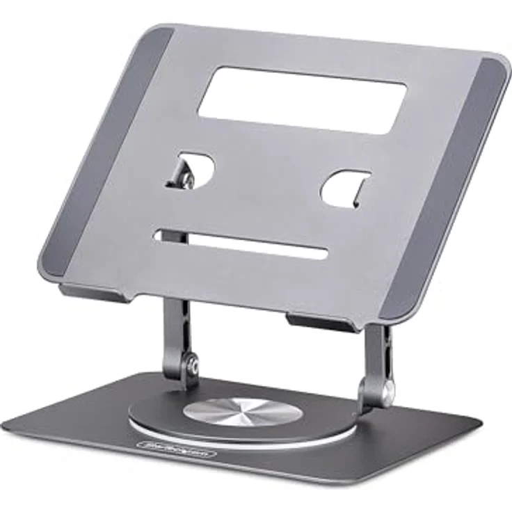 StarTech Drehbarer Laptop-Ständer, ergonomische Schreibtischerhöhung mit 360° Rotation, verstellbare Höhe/Neigung, Aluminium, bis 5 kg – Bild 1