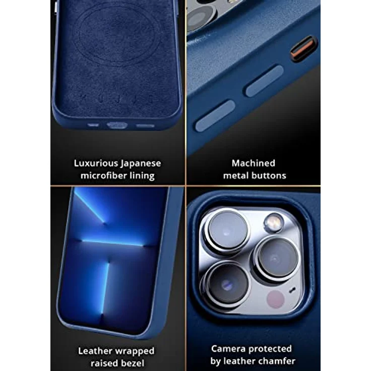 Mujjo iPhone 14 Pro Lederhülle | MagSafe Hülle | Slim iPhone 14 Pro MagSafe Hülle Leder Hülle für iPhone 14 Pro Handyhülle i 14 Pro Hülle Apple iPhone 14 Pro – Bild 5