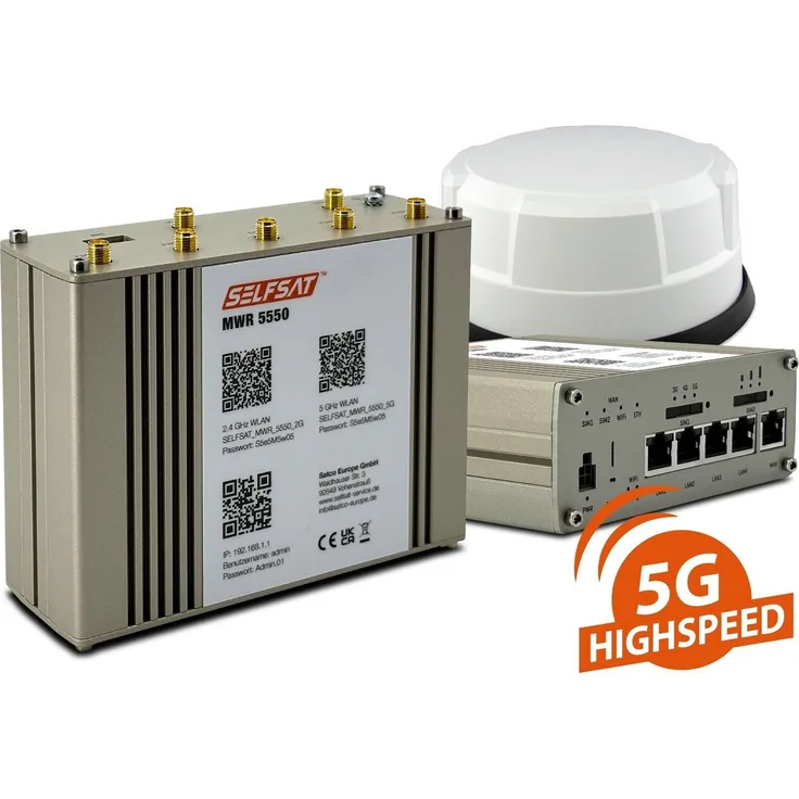 Selfsat MWR 5550 mit Panorama Antenne weiß Mobilfunkantenne