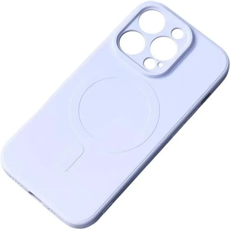 Hurtel MagSafe Compatible Silicone Case für iPhone 15 Pro, schützende Handyhülle in Blau mit erhöhten Kanten und passenden Ausschnitten
