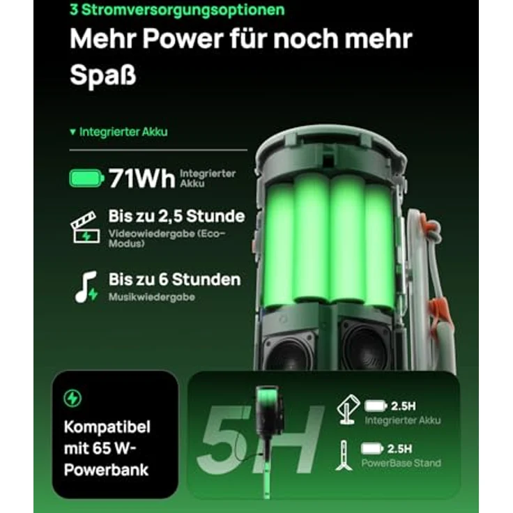XGIMI MoGo 4 Laser, Mini Beamer mit 550 ISO-Lumen, 2,5 Std Akku, Google TV und Harman Kardon Sound, inkl. 4 Filter – Bild 4