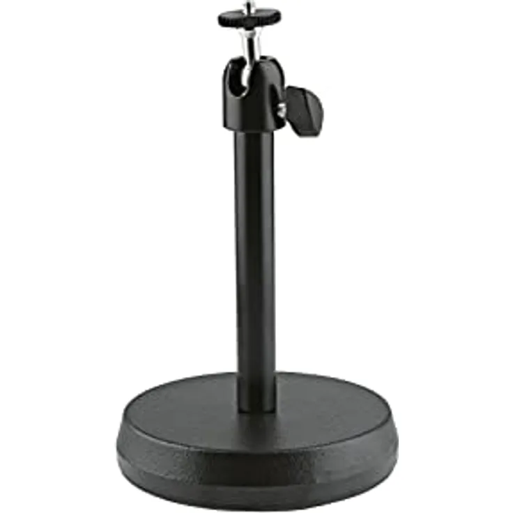 K&M 19781 Kamera-TischStativ Schwarz aus Stahl - mit 360° Drehung, 90° Neigung - flexibel und stabil