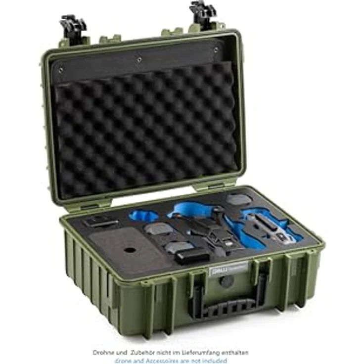 B & W International Transportkoffer für DJI Mavic 4 Pro Fly More Combo, stabil, wasserdicht, temperaturstabil, mit Hartschaumanlage, schwarz/blau – Bild 3