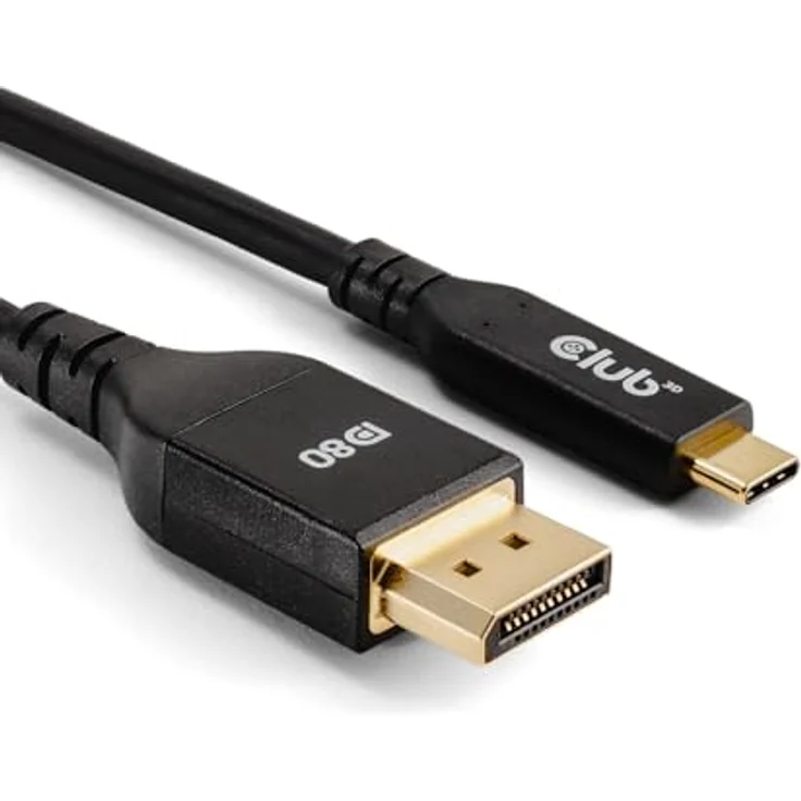 Club 3D CAC-1559 USB Typ-C auf DisplayPort DP80 1m Kabel, VESA zertifiziert – Bild 1