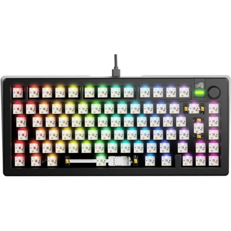 Glorious GMMK 3 Barebones Tastatur, 75% TKL Schwarz, modulare Anpassungsmöglichkeiten, 5-Pin MX Hot-Swap-Unterstützung, ISO (DE) – Bild 6