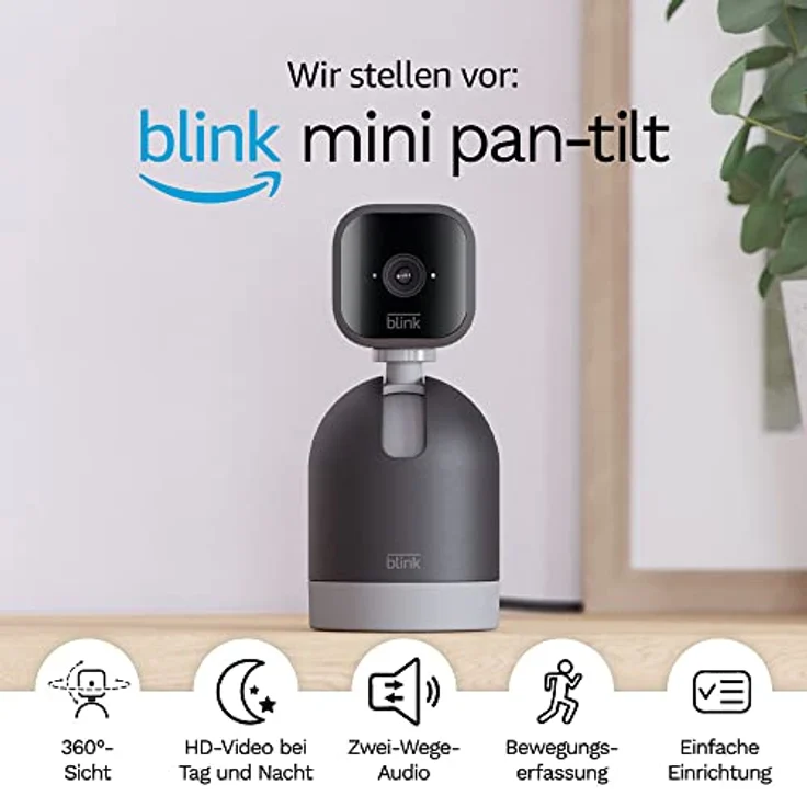 Blink Mini Pan-Tilt Camera | Bewegliche Plug-in-Überwachungskamera für den Innenbereich, Zwei-Wege-Audio, HD-Video, Bewegungserfassung, Funktioniert mit Alexa (schwarz) – Bild 5