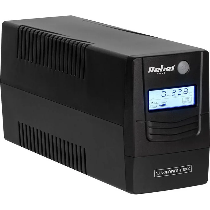 Rebel Nanopower Plus 1000, Standby USV 1000 VA 600 W mit LCD-Anzeige und USB-Anschlüssen