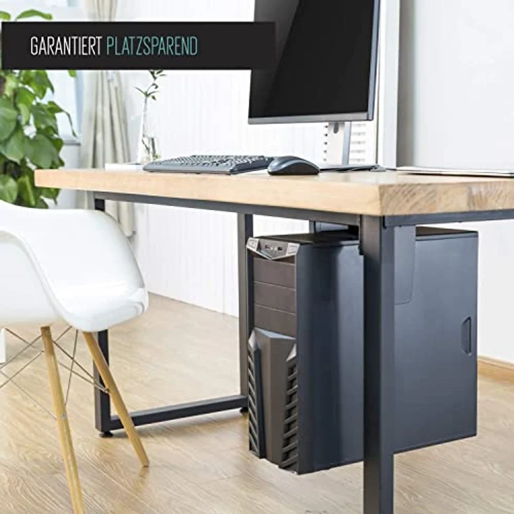 Ewent EW1293 - Rechner-Halterung für Schreibtisch Drehbar Schwenkbar bis 10Kg & 360-Grad Flexibel PC Computer Gehäuse-Halter Unter-Tischhalterung – Bild 4