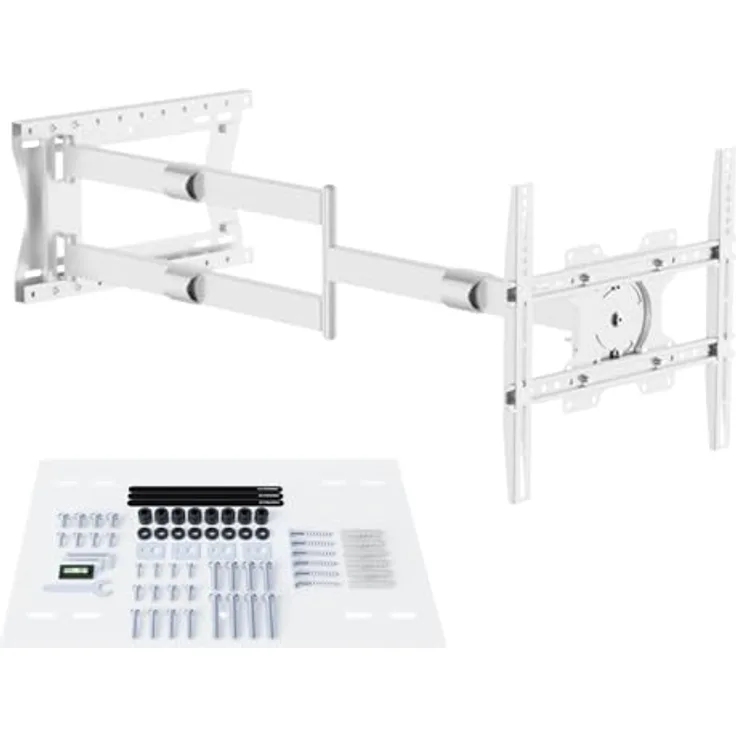 XTRARM TiTon 120 cm, TV Wandhalterung, drehen, rotieren, 40kg, VESA max.400x400mm weiß