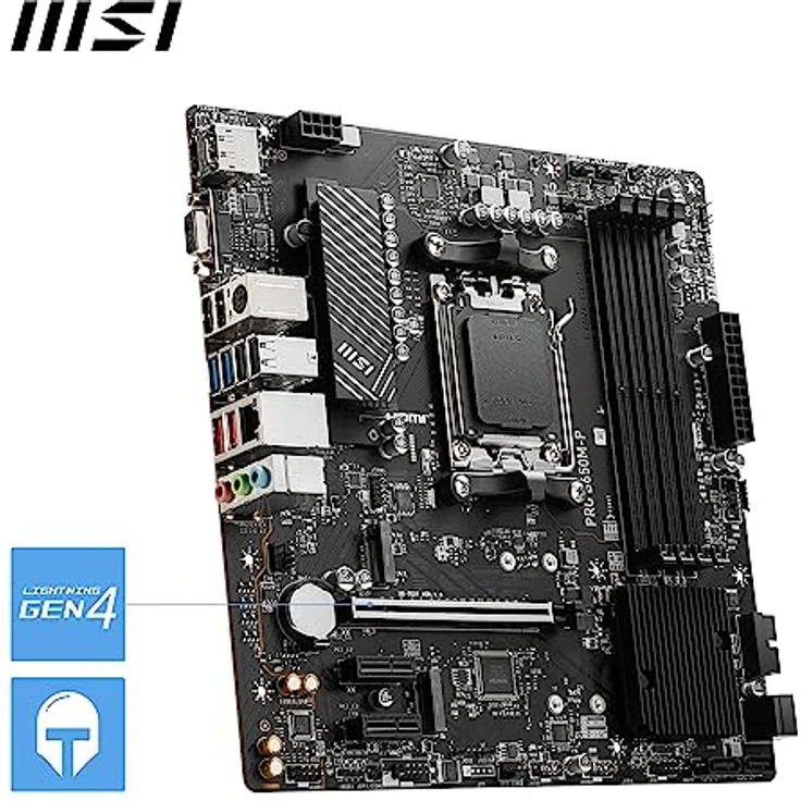 MSI PRO B650M-P Motherboard, Micro-ATX - Unterstützt AMD Ryzen 7000 Series Prozessoren, AM5 - DDR5 Memory Boost 6000+MHz/OC, 1 x PCIe 4.0 x16, 2 x M.2 Gen4, 2.5G LAN – Bild 5