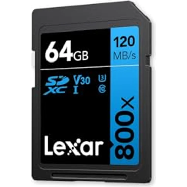 Lexar SDXC PRO Blue Series, 64 GB Speicherkarte, 800x 150MB/s UHS-1 V10 – Bild 1
