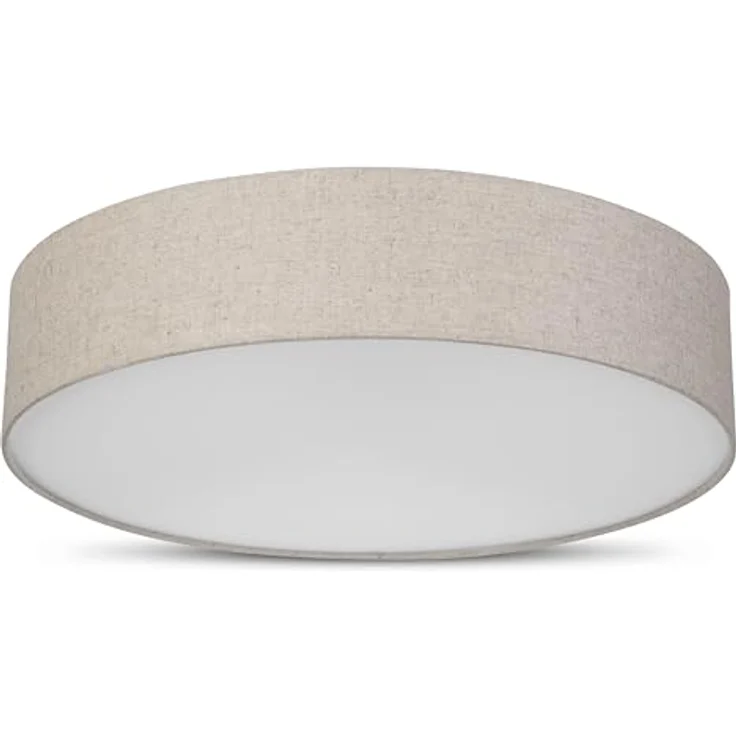REV Deckenleuchte - Deckenlampe rund 50cm mit Stoff-Lampenschirm im Vintage-Look, taupe - Flexibel, zeitlos & gemütlich – Bild 1