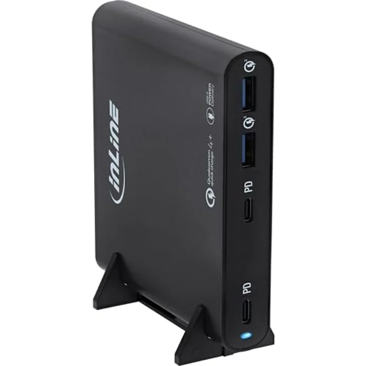 InLine 4-Port USB Netzteil, GaN Ladegerät mit 2x USB-C & 2x USB-A, 120W, Power Delivery & QuickCharge, kompakt, schwarz, 31515B – Bild 1