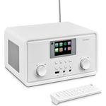 MEDION P85027 Internetradio (DAB Plus, UKW Radio, Spotify Connect, WLAN, Bluetooth, Streaming, Equalizer, Farbdisplay, USB, AUX, Wecker, Schlummerfunktion, Sleep Timer) weiß - Preisvergleich