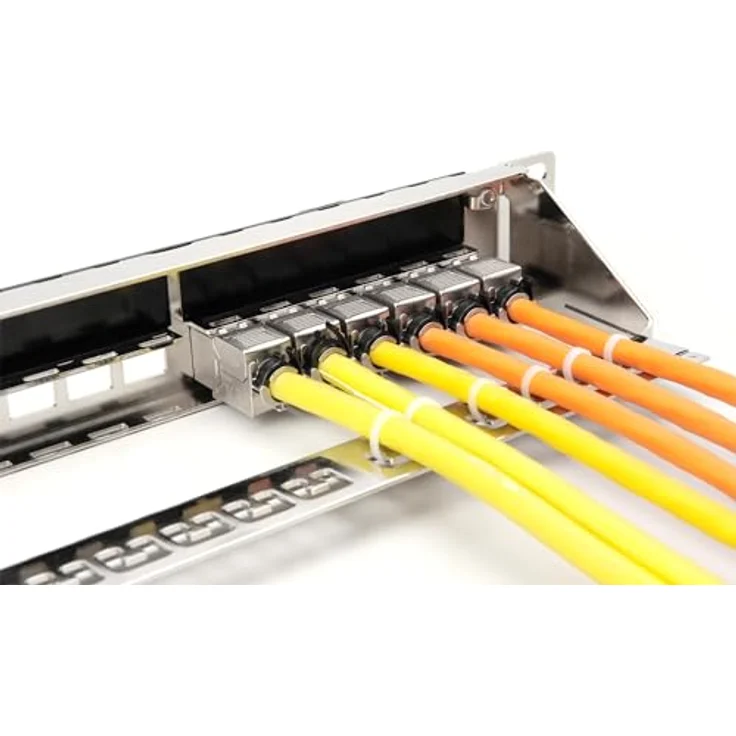 DIGITUS Patchpanel 24-Port, Modular für Keystone-Module, geschirmt, 19-Zoll Rack-Montage 1HE, grau – Bild 3