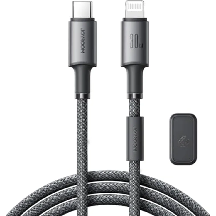 Joyroom 30W USB-C Lightning Ladekabel, 1,2m, grau mit Power Delivery und magnetischem Cover