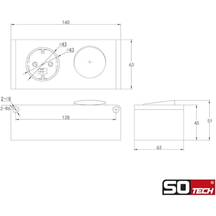 SOTECH Steckdose Powerbox mit Lichtschalter für 12V 10W LED-Beleuchtung, silbergrau – Bild 5