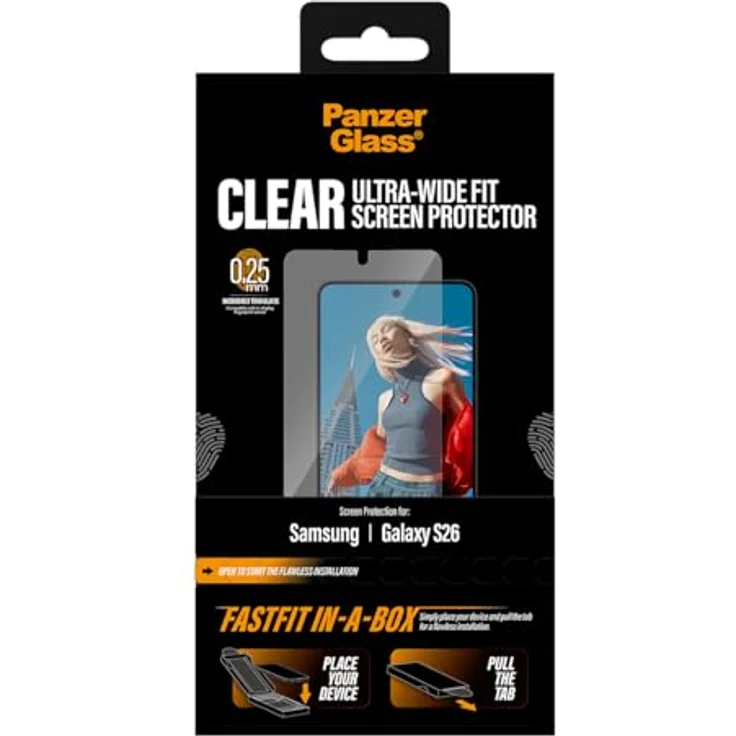 PanzerGlass® Displayschutz Samsung Galaxy S26, Ultra-Wide Fit mit FASTFIT IN-A-BOX, kratzfest und fallsicher – Bild 3