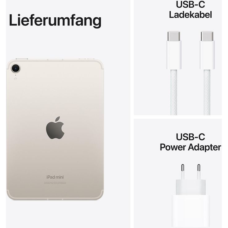 Apple iPad mini 7 (2024), Tablet, WiFi, 128 GB, 8,3 Zoll, 2.266 x 1.488 Pixel, iPadOS 18, 12 MP, Apple A17 Pro, Polarstern – Bild 7
