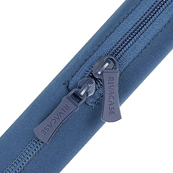 Rivacase vertikale Laptophülle Sleeve, wasserabweisende und stoßfeste Notebooktasche für Laptops bis 15,6 Zoll, ultraleicht und elegant in Dunkelblau – Bild 5