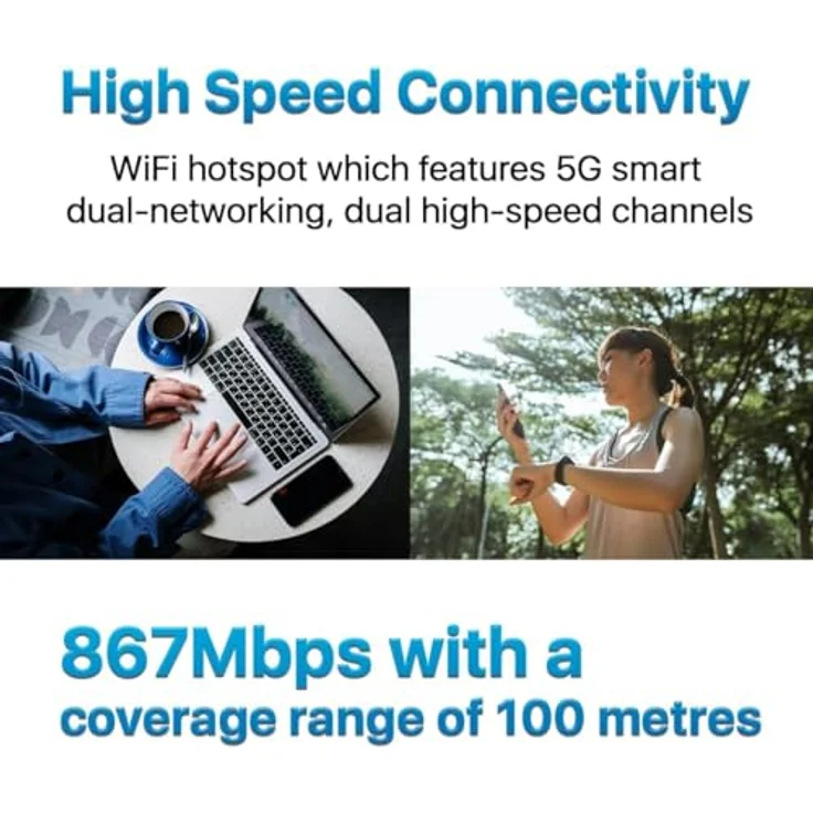 ZTE U30 Air Router, Mobiler 5G Hotspot mit Dualband WLAN, tragbar, weiß, für bis zu 10 Geräte, wiederaufladbarer Akku – Bild 6