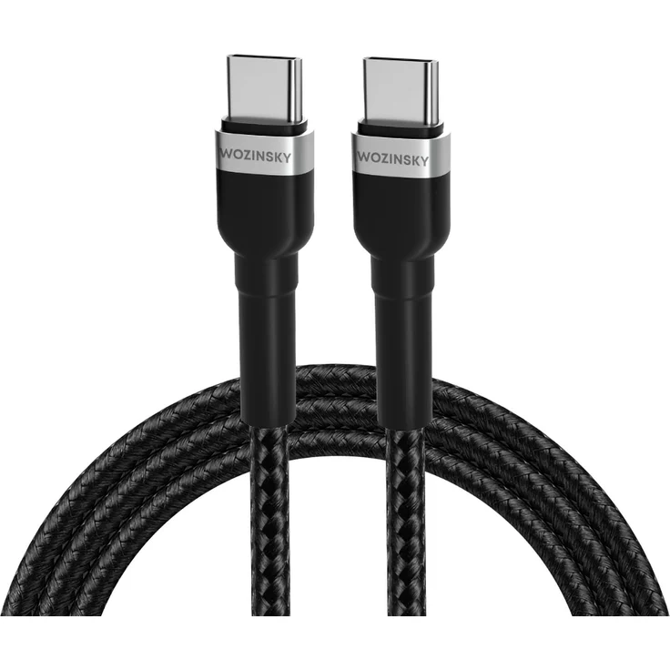 Wozinsky WNBCC1 Hochleistungs-USB-C-Kabel 65W PD, 1 Meter, Schwarz - Verschleißfest & schnelle Datenübertragung bis 480 Mbit/s