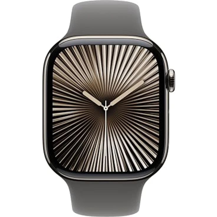 Apple Watch Series 10, 46 mm, GPS + Cellular, Titangehäuse Natur, Sportarmband Steingrau, M/L – Bild 2