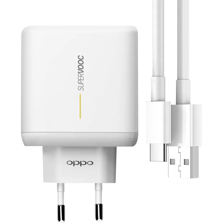 OPPO Netzteil Usb A 65W+ Ladekabel (angehängt) - Original Oppo Ladegerät mit 65W Leistung und SuperVOOC Schnellladetechnologie